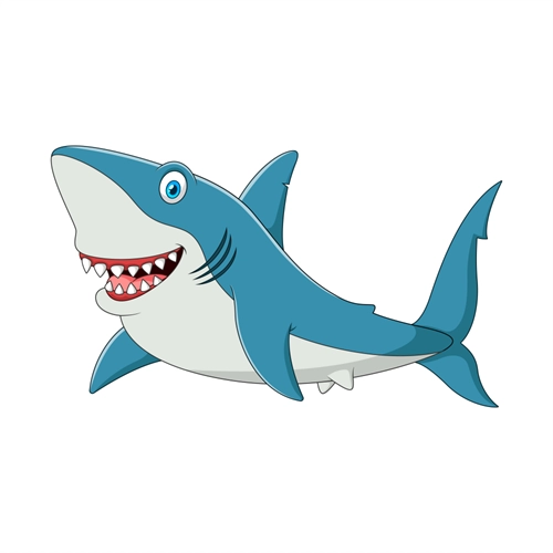 Under the Sea Theme Shark Transparent Sticker